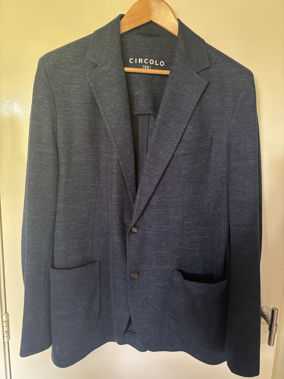 Circolo 1901 Blazer Linnen Katoen Maat 56 Blauw, Kleding | Heren, Verzenden, Gedragen, Maat 56/58 (XL), Blauw