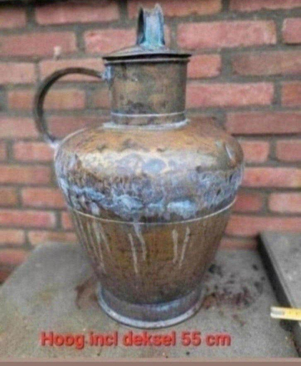 Antieke brocante vintage koperen melkbus / kan - bodemvondst, Ophalen of Verzenden, Koper