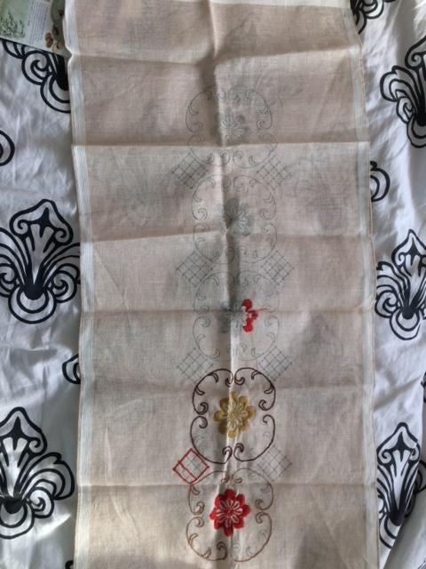 tafelloper om te borduren., Ophalen of Verzenden, Gebruikt, Handborduren, Patroon
