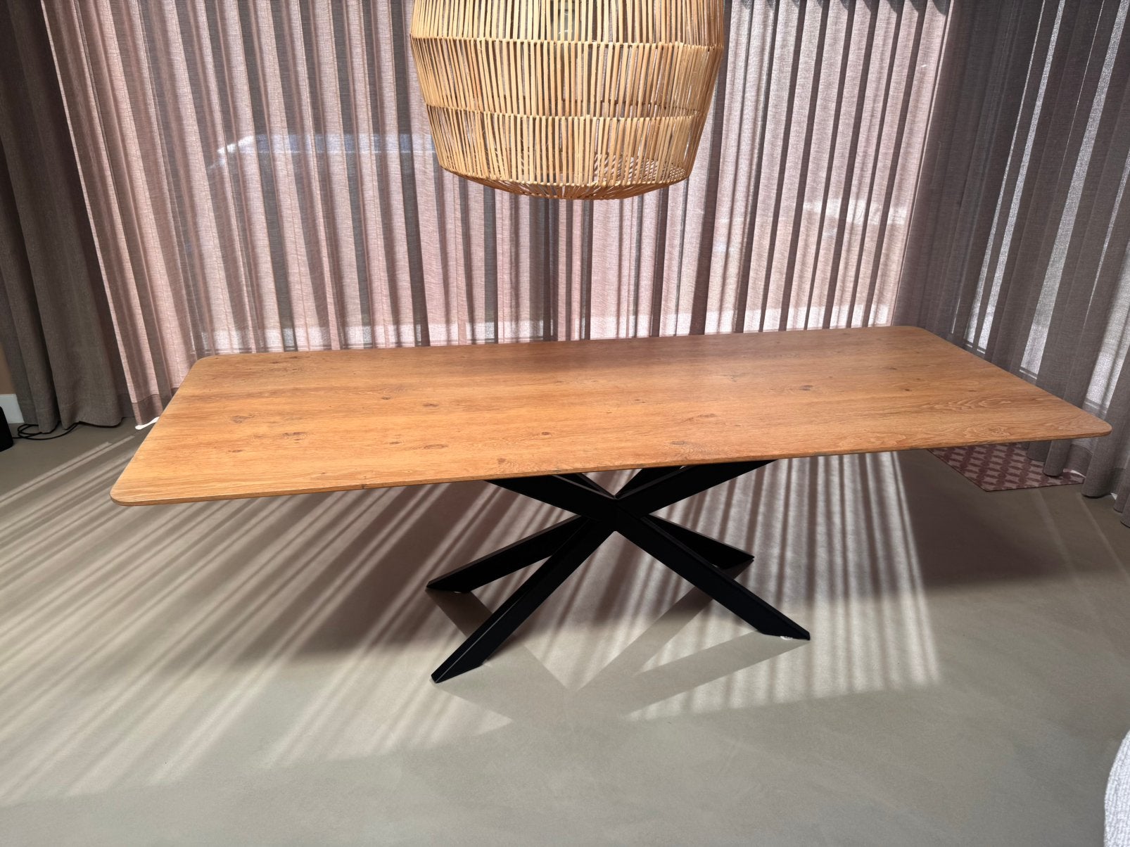 Mooie table du sud tafel 240x90, Ophalen, Gebruikt, Eikenhout, 200 cm of meer