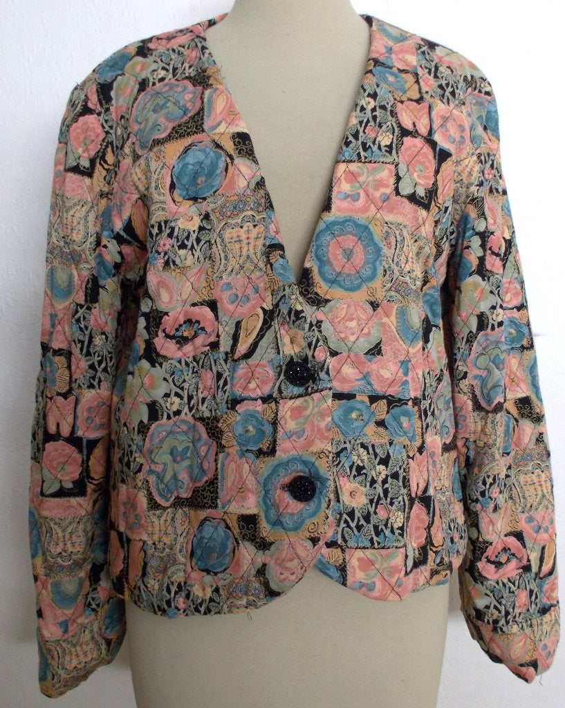 Apart handmade iets gewatteerd print jasje! L, Overige kleuren, Verzenden, Maat 42/44 (L), Zo goed als nieuw