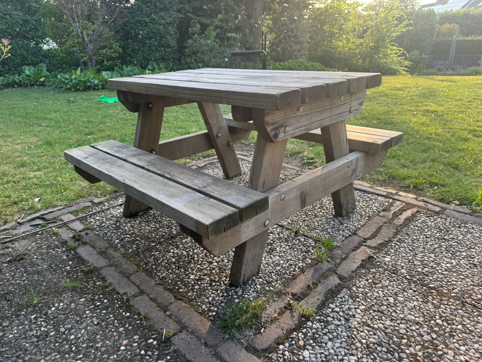 Kinder picknick tafel, degelijke kwaliteit douglas hout, Tuin en Terras, Ophalen, Zo goed als nieuw, Rechthoekig, Hout