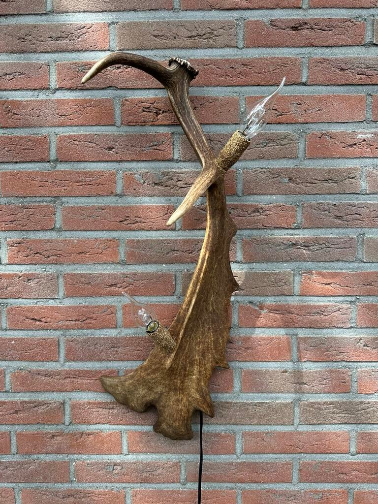 Geweien geweienlamp jacht Veluwe geweien edelhert wandlamp., Ophalen of Verzenden, Nieuw