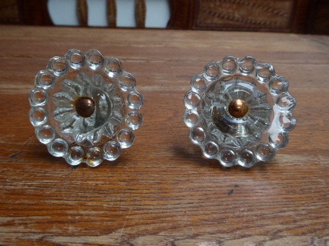 2 art deco persglazen knoppen