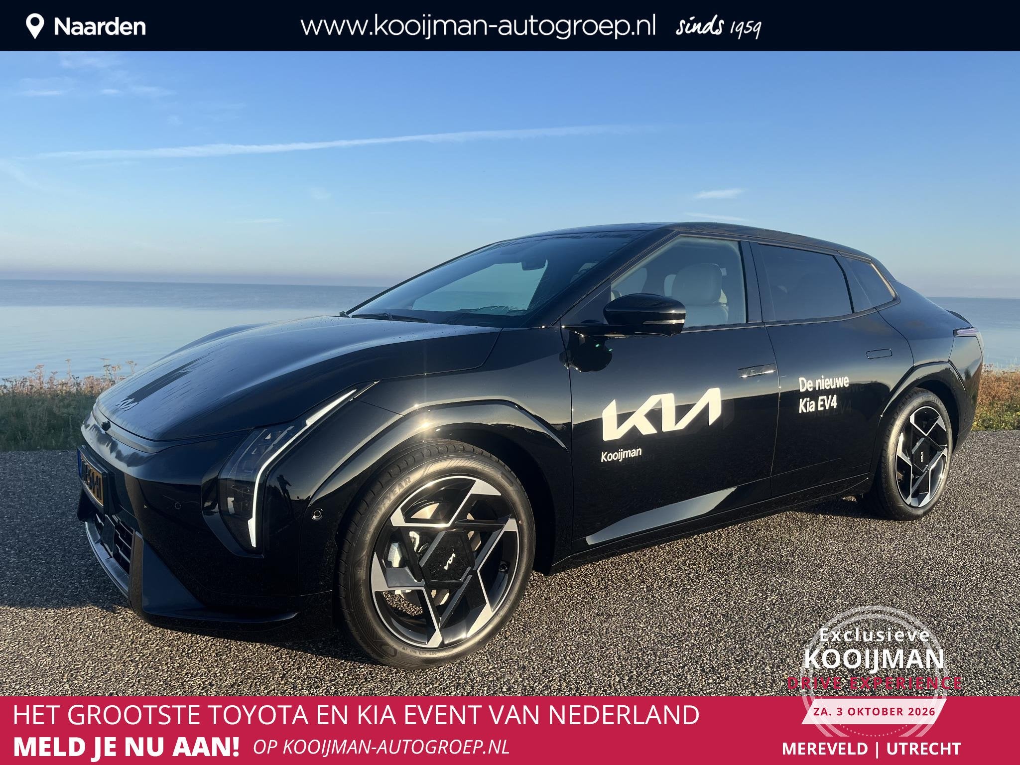 Kia EV4 GT-PlusLine 81.4 kWh Nu in de showroom! DEMO VOORDEE, Auto's, 81 kWh, Zwart, Origineel Nederlands, 584 km