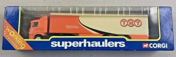 Corgi Superhaulers vrachtwagen Scania box trailer TNT metaal, Coolsingel 104, 3011 AG Rotterdam, Netherlands, Verzenden, Groter dan 1:32