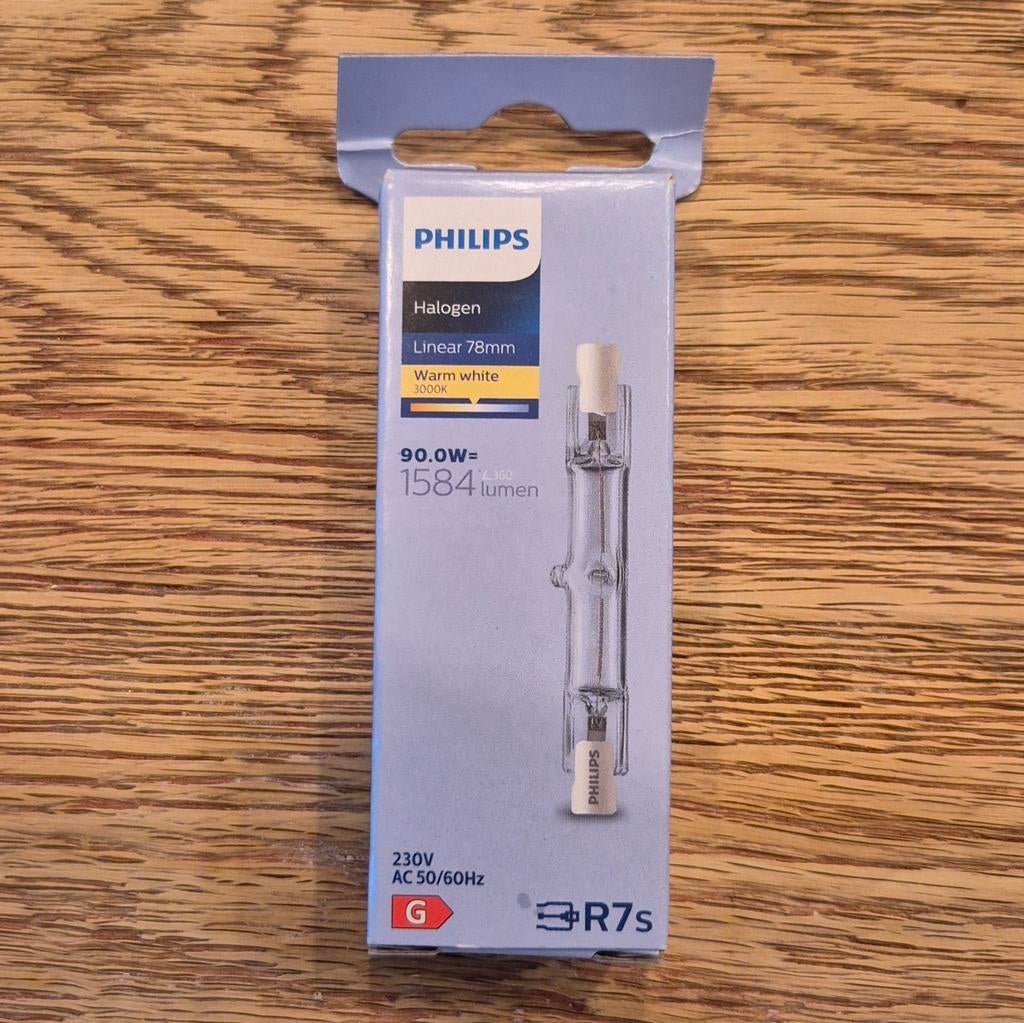 4x Philips R7s Halogeen Lineair 78mm Warm Wit 3000K 90W, Huis en Inrichting, Ophalen, Nieuw, 60 watt of meer, Overige fittingen