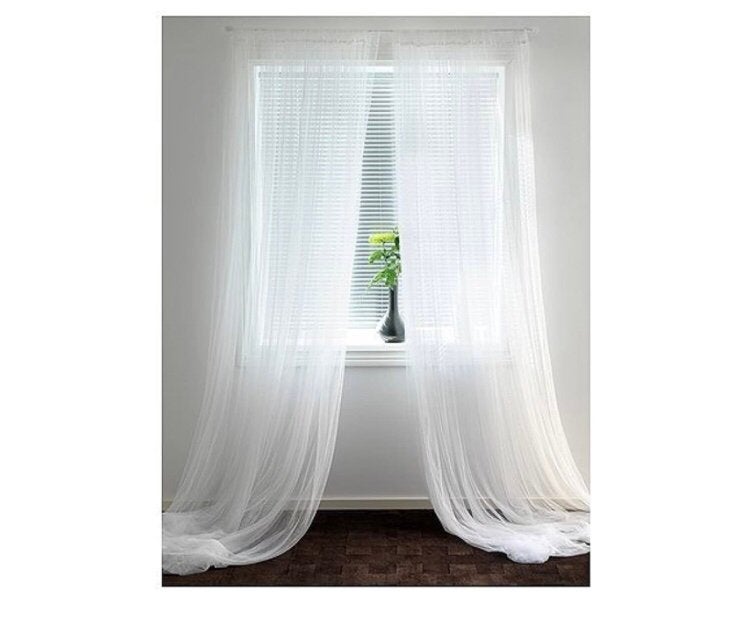 Vitrage Lill, Nieuw, 280x300 polyester, incl stalen draad, Huis en Inrichting, Ophalen, Vitrage, 280 cm, Wit