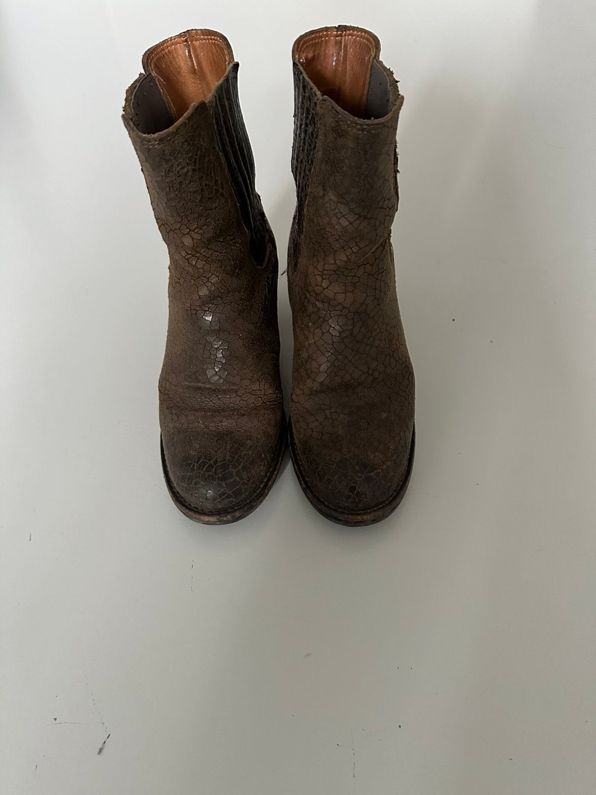Shabbies enkellaarzen, Bruin, Lage of Enkellaarzen, Ophalen of Verzenden, Gedragen