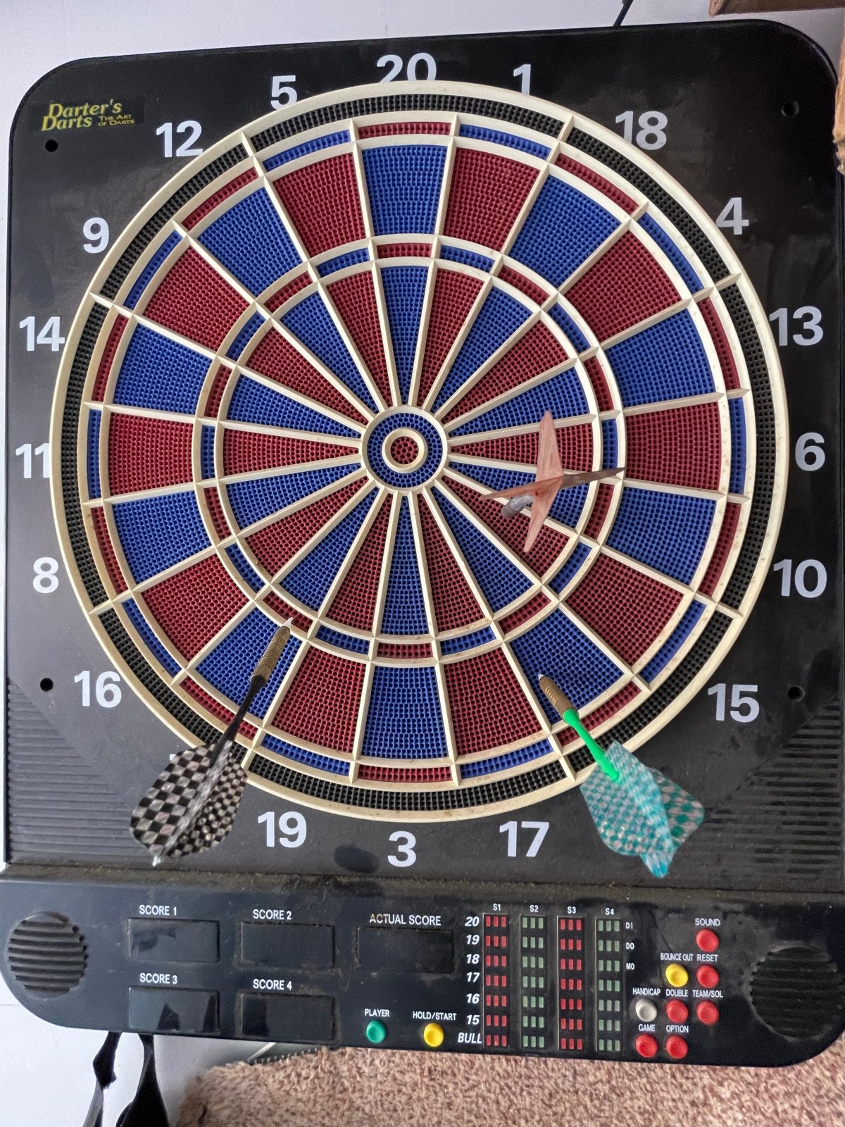 Elektronisch dartbord met soft tip pijlen, Sport en Fitness, Darts, Ophalen of Verzenden, Gebruikt, Dartbord met pijlen, Elektronisch
