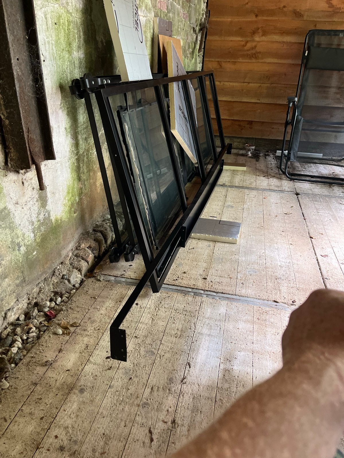 Gedemonteerde stalen deur met glas - opnieuw kitten nodig, Ophalen, Gebruikt, 215 cm of meer, Binnendeur