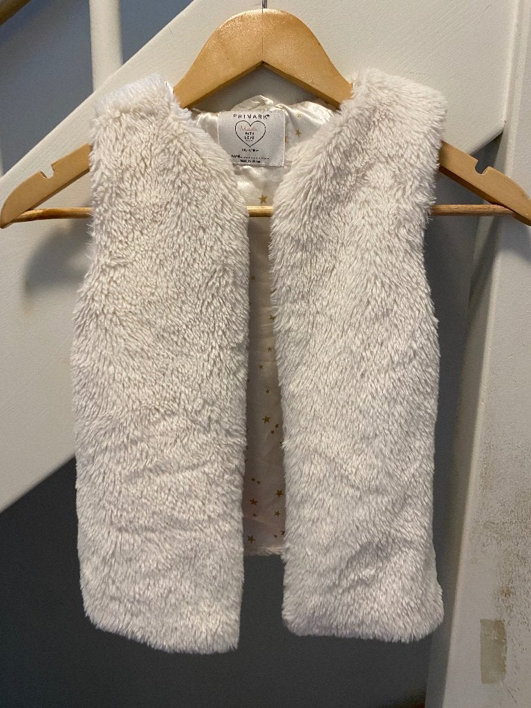 WIT MEISJE WINTER GILET, MAAT: 116, Ophalen of Verzenden, Zo goed als nieuw, Meisje, Trui of Vest