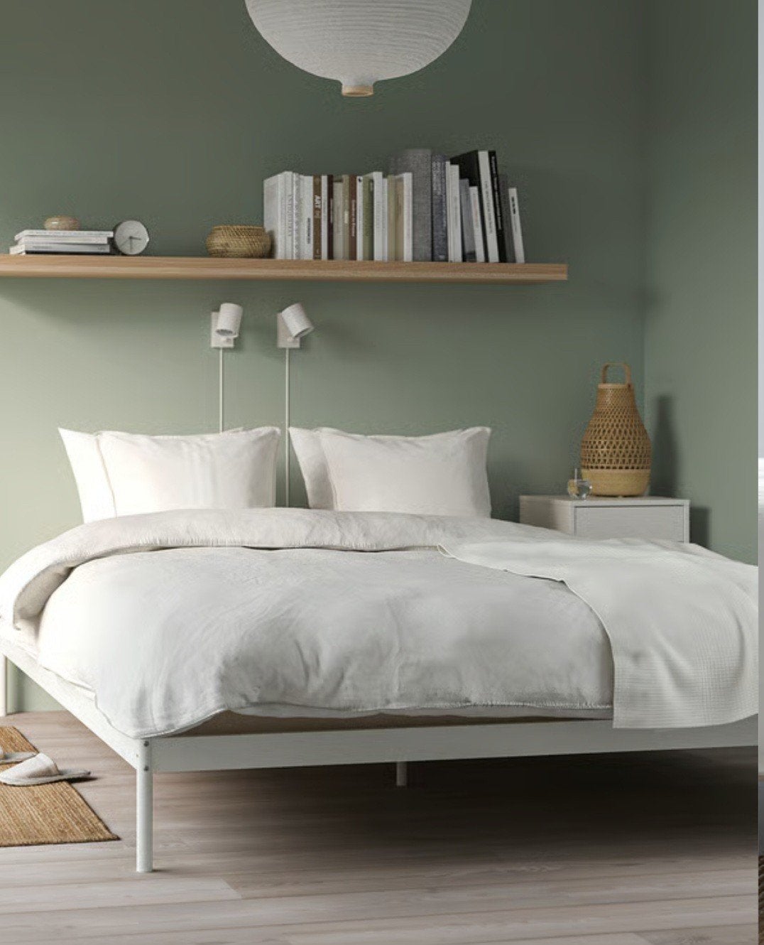 2 persoonsbed van Ikea. Complete set met matras, lattenbodem, Ophalen, Gebruikt, Wit, Tweepersoons