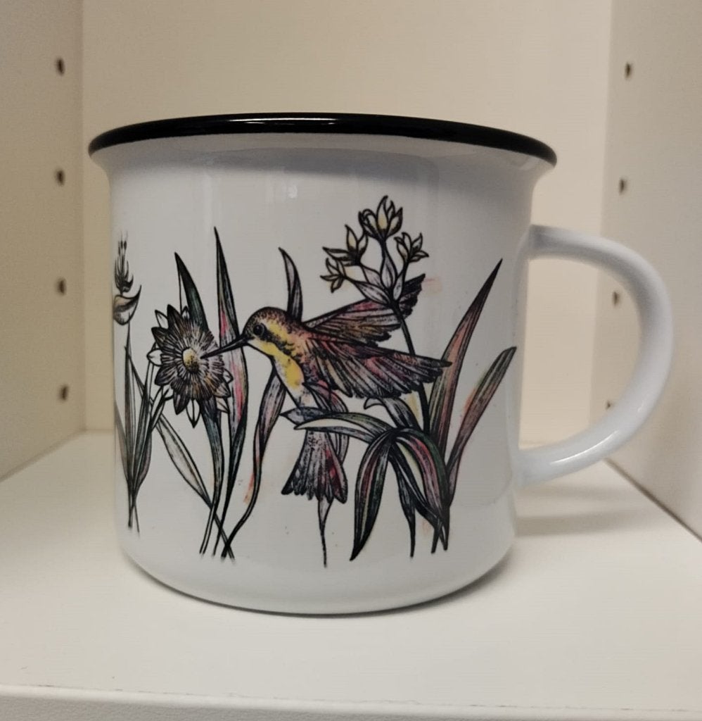 Keramieken mok met kolibri - Ligeti, -, -, Nieuw, Overige stijlen