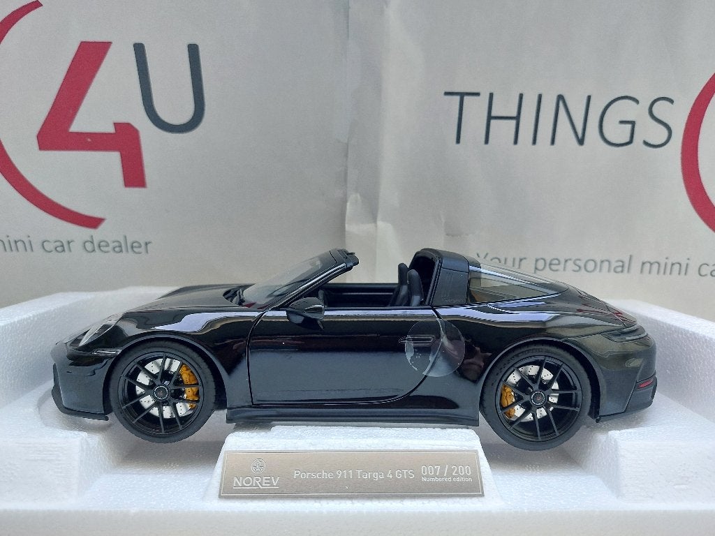 Norev 1:18 Porsche 911 Targa 4 GTS 2025 zwart nieuw, Hobby en Vrije tijd, Modelauto's | 1:18, Ophalen of Verzenden, Nieuw, Auto