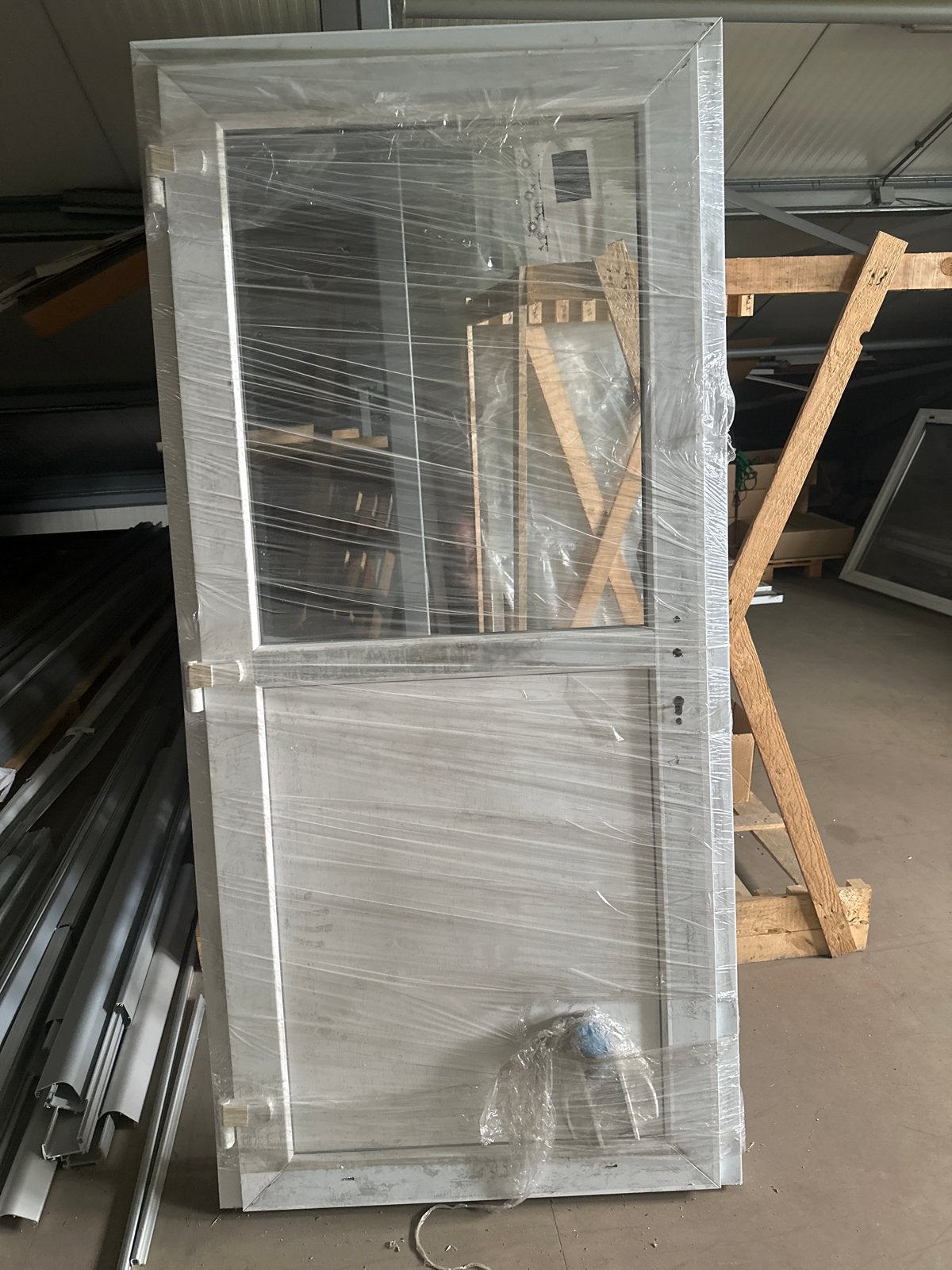 Kunststof deur met dubbelglas, links scharnierend, 101x219cm, Kunststof, 215 cm of meer, Nieuw, Buitendeur