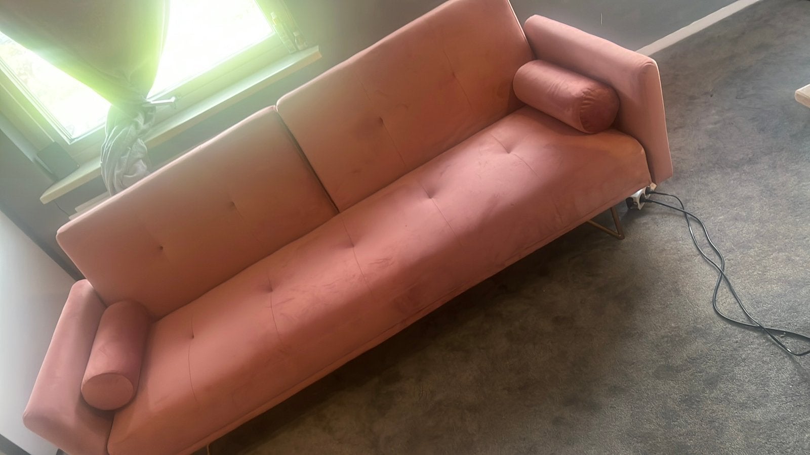 Roze Slaapbank - Comfortabel en Stijlvol, Ophalen, Gebruikt, 150 tot 200 cm, Tweepersoons