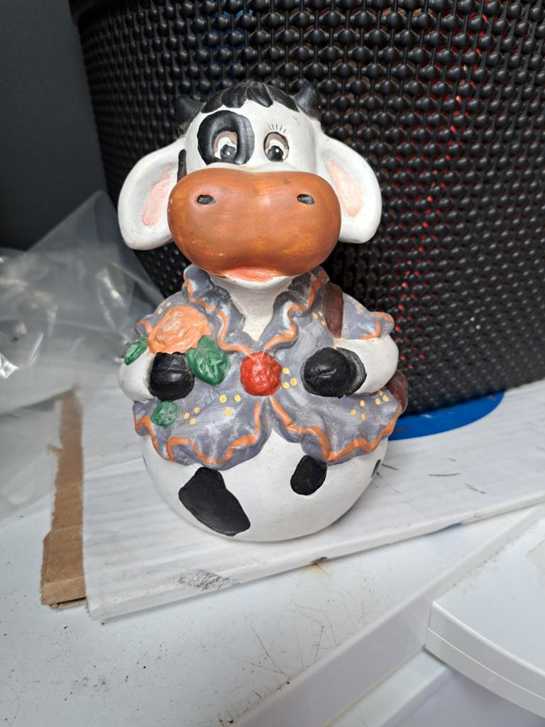 Spaarpot koe, Ophalen of Verzenden, Zo goed als nieuw, Steen, Aardewerk of Keramiek, Dier