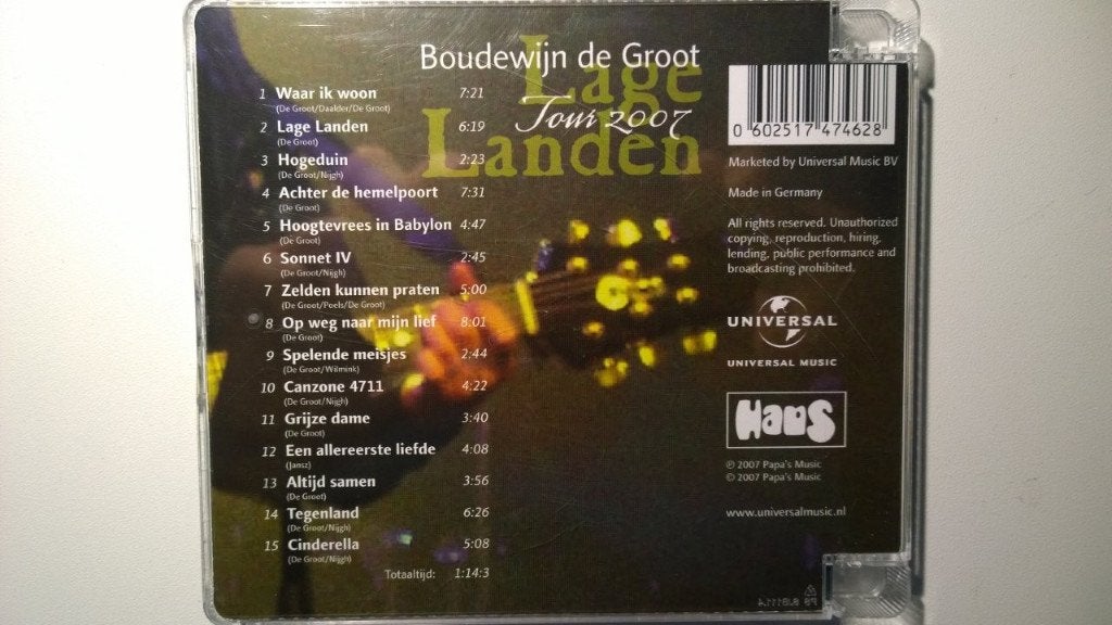 Boudewijn de Groot - Lage Landen Tour 2007, Ophalen of Verzenden, Zo goed als nieuw, Pop