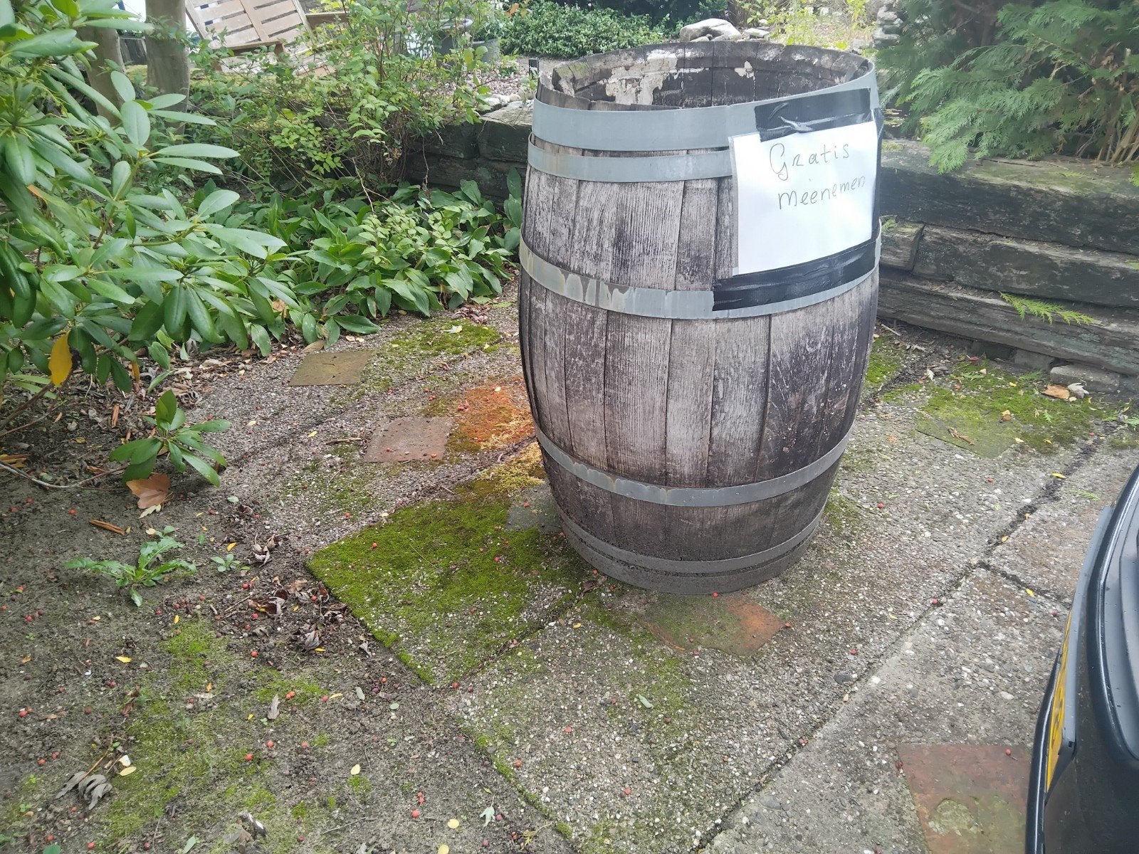 wijnvat / waterton gratis afhalen, Tuin en Terras, 150 liter of meer, Ophalen, Gebruikt, Hout