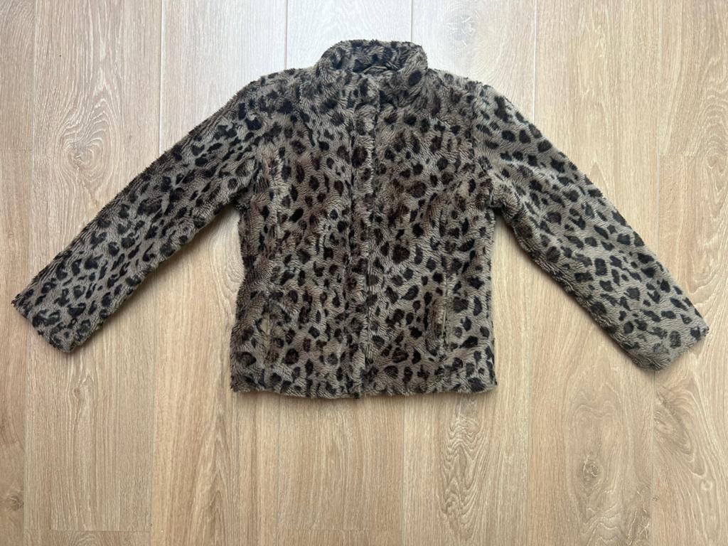 Cars Jeans luipaardprint winterjas bruin maat 134/140 | 10, Ophalen of Verzenden, Gebruikt, Meisje, Jas