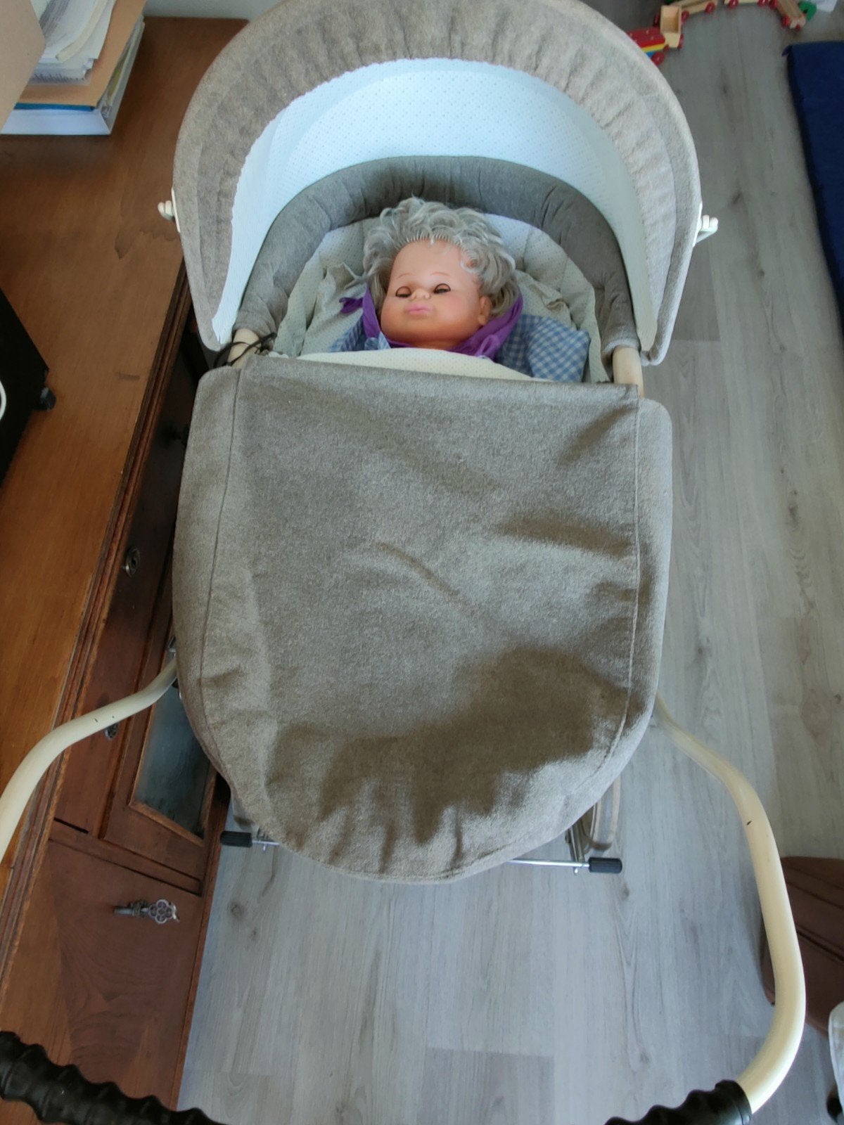 Vintage wandelwagen zonder pop - onderkant demontabel, Kinderen en Baby's, Speelgoed | Poppen, Ophalen of Verzenden, Gebruikt