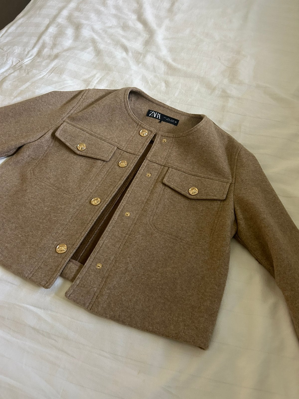 Beige jasje van Zara mt 36, Kleding | Dames, Verzenden, Zo goed als nieuw, Maat 36 (S), Beige