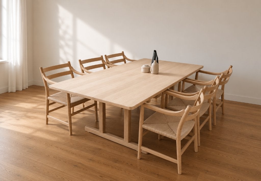 Børge Mogensen BM6286 Shaker eettafel voor Fredericia, Huis en Inrichting, Ophalen, Gebruikt, Eikenhout, 200 cm of meer