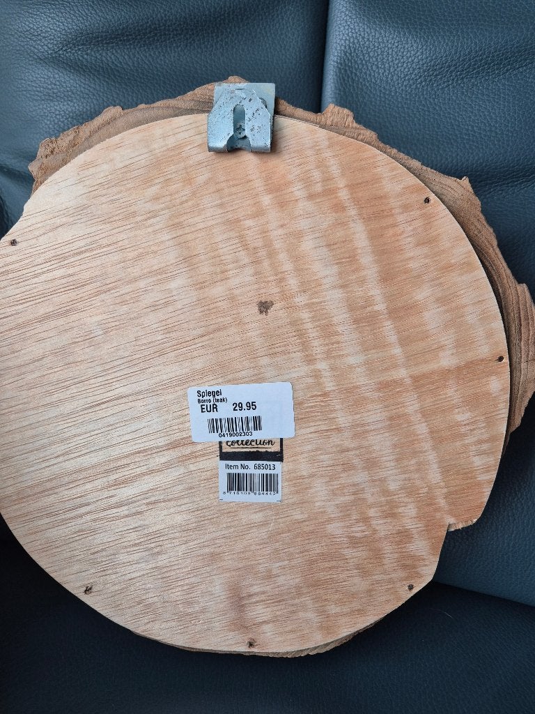 houten spiegel, Ophalen, Minder dan 50 cm, Rond, Nieuw