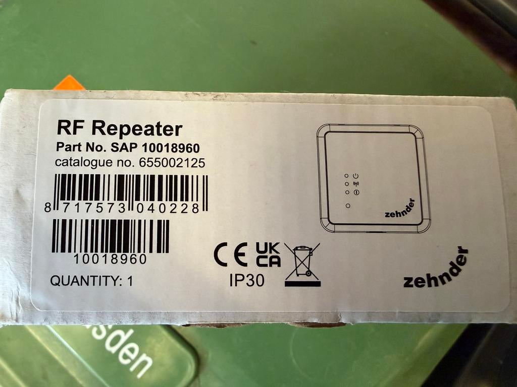 Te Koop: Zehnder Rf repeater, Ophalen, Nieuw, Afzuiger