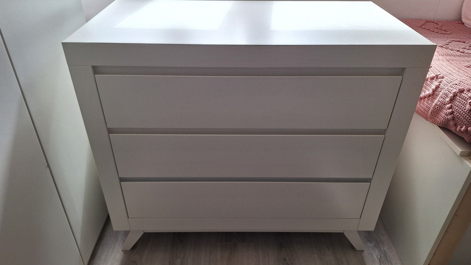 Witte Bopita commode met 3 laden - Zo goed als nieuw, Ophalen, 50 tot 70 cm, 100 cm of meer, Zo goed als nieuw