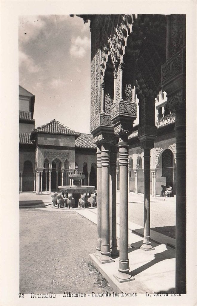 703-293-015 Granada Alhambra Patio De Los Leones, Verzenden, Voor 1920, Spanje