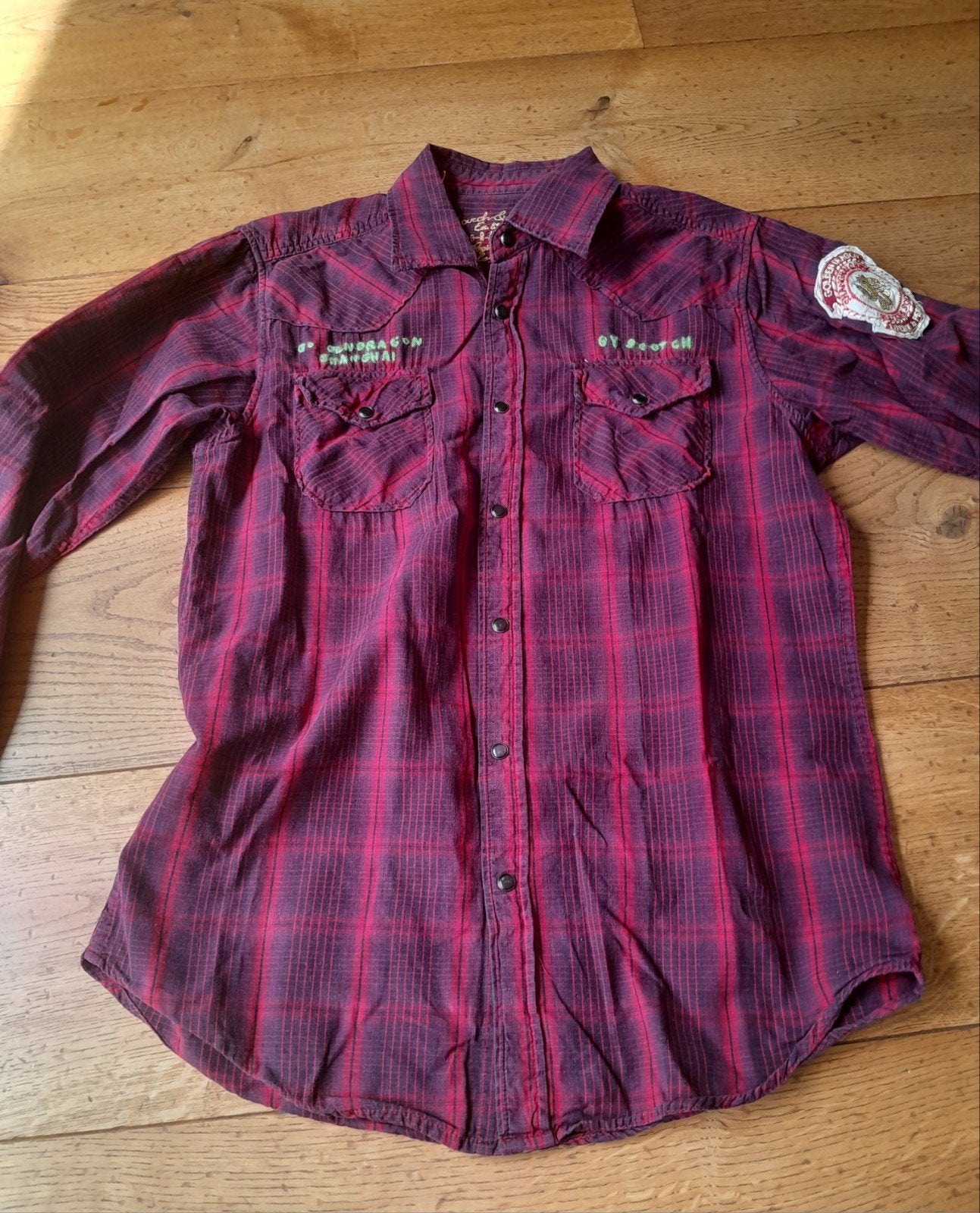Scotch & Soda geruit overhemd maat L, Kleding | Heren, Overhemden, Ophalen of Verzenden, Halswijdte 41/42 (L), Gedragen, Scotch & Soda