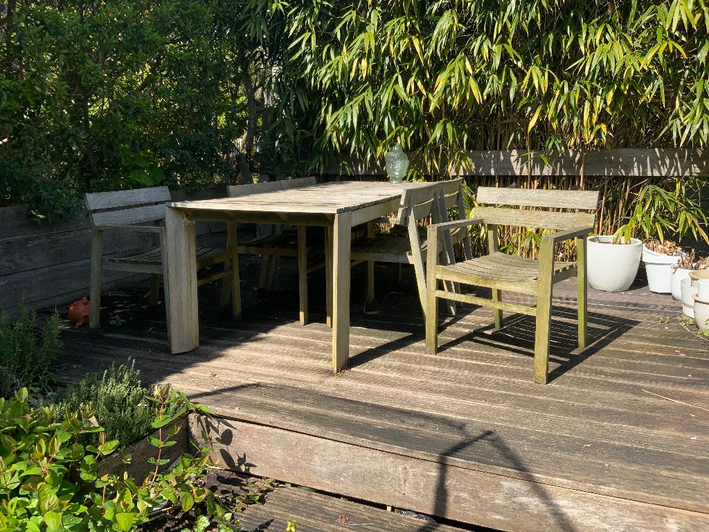 Teakhouten Tuinset, Tuin en Terras, Ophalen, Gebruikt, 6 zitplaatsen, Teakhout