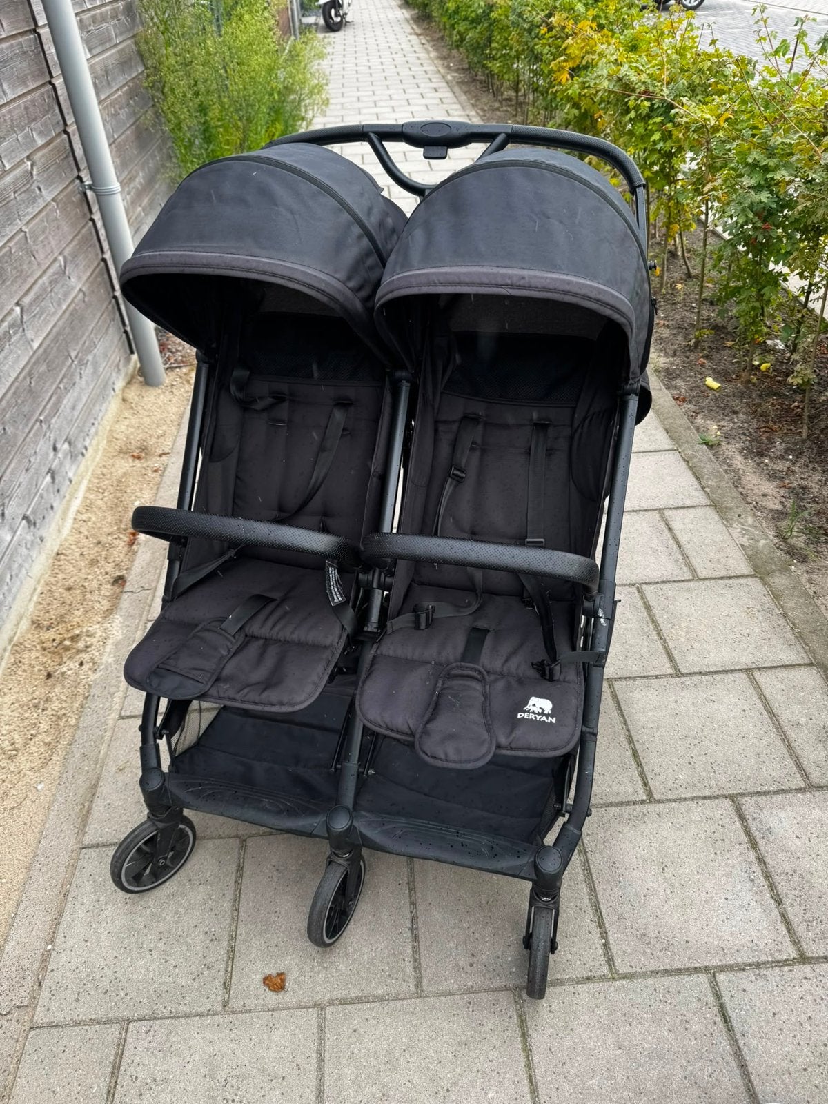 Deryan tweeling buggy - zwart, Kinderen en Baby's, Ophalen, Gebruikt, Overige merken, Duomodel