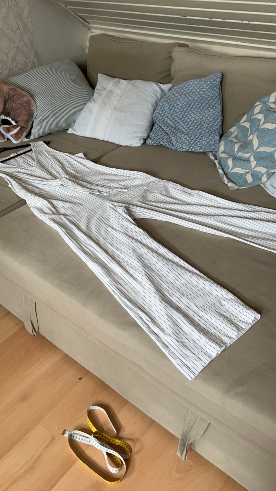 Mango jumpsuit, wit met zwart streepje, xxl, Eenpersoons, Wit, Zo goed als nieuw, 140 cm