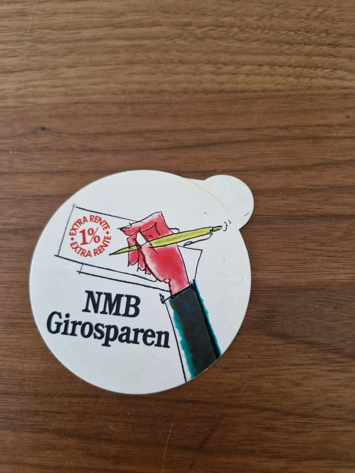 9354 Vintage NMB Girosparen sticker - Extra rente 1%, Verzamelen, Ophalen of Verzenden, Gebruikt, Bedrijf of Vereniging