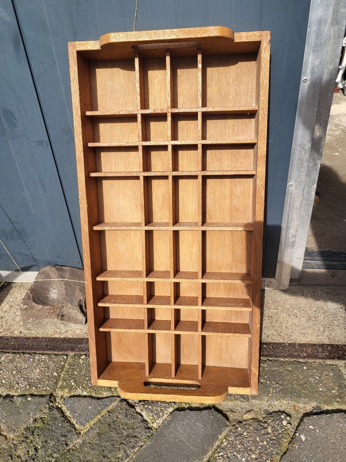 Houten Letterbak met Ophanghaakjes - 68x35 cm, Hout, Ophalen of Verzenden, Bruin, Gebruikt
