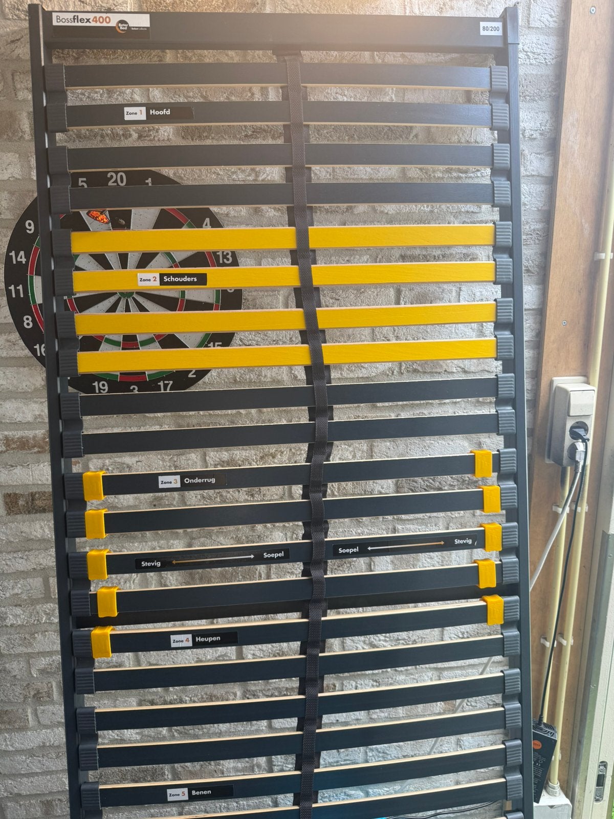 Lattenbodems boosflex400, Ophalen, Zo goed als nieuw, Eenpersoons, 80 cm