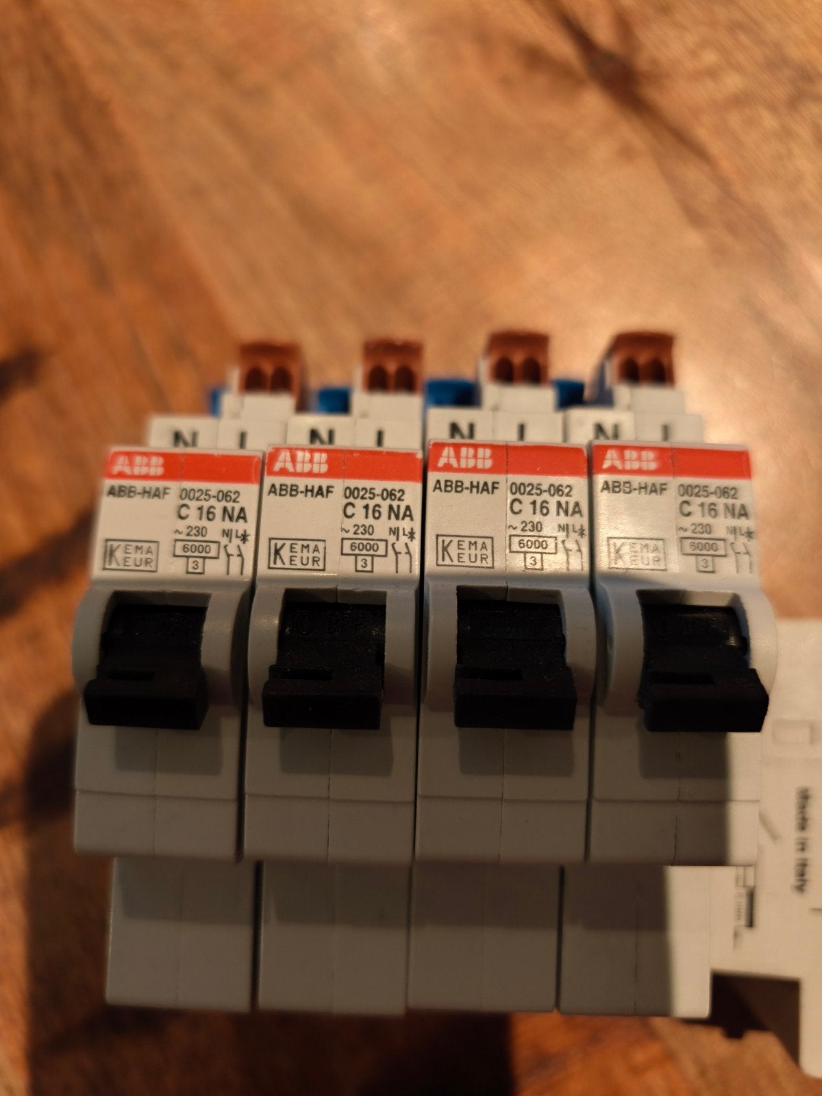 4x ABB-HAF 0025-062 C 16 NA Installatieautomaat, Ophalen of Verzenden, Gebruikt, ABB, Installatieautomaat