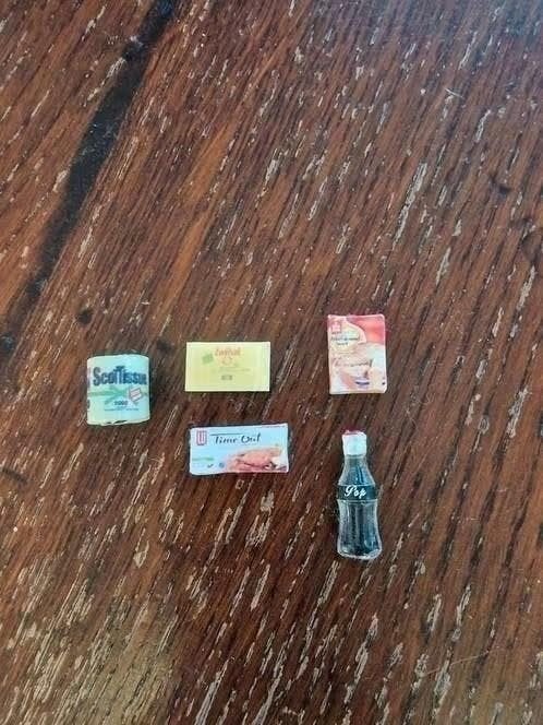 5x Miniatuur Boodschappen voor Poppenhuis, Ophalen of Verzenden