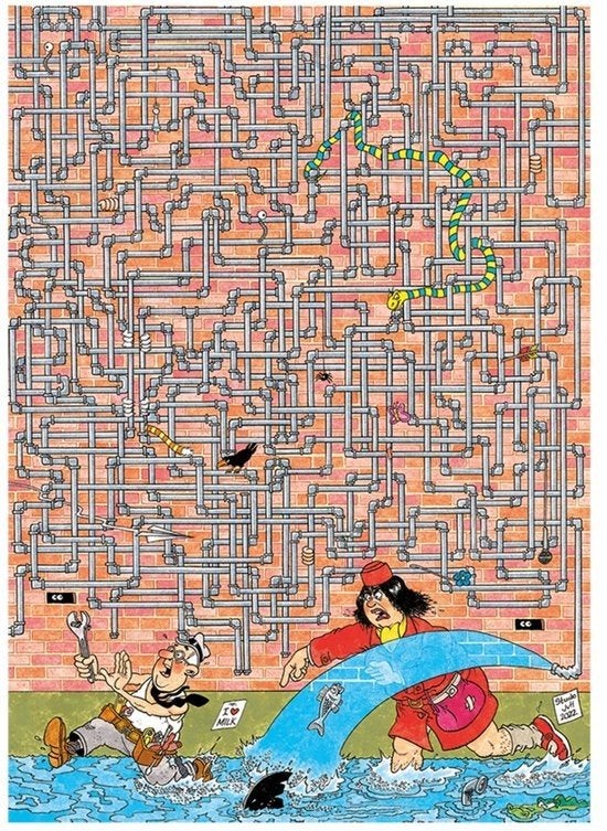 Jan van Haasteren Waar is het lek? Expert 5 Comic Puzzle, Hobby en Vrije tijd, Denksport en Puzzels, Ophalen of Verzenden, 500 t/m 1500 stukjes