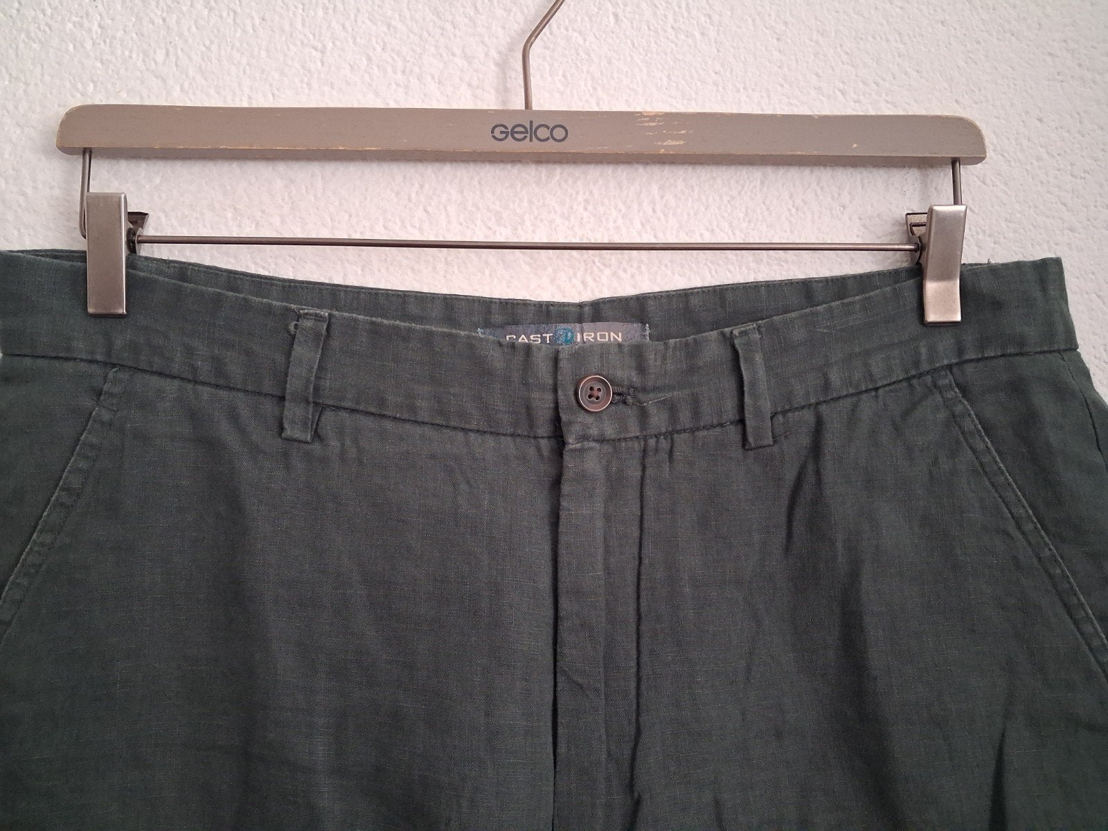 Cast Iron Linnen Korte Broek - Donkergroen Maat L, Ophalen of Verzenden