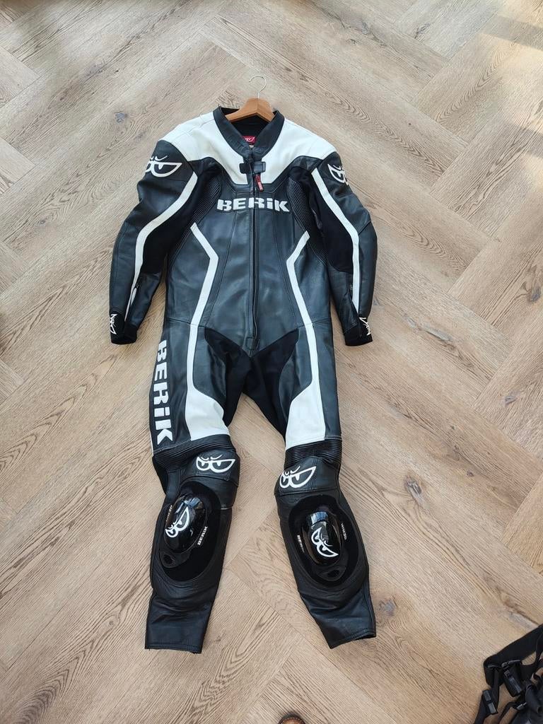 Berik motoroverall maat 50 - Zwart/Wit, Motoren, Kleding | Motorkleding, Ophalen of Verzenden, Tweedehands, Overall