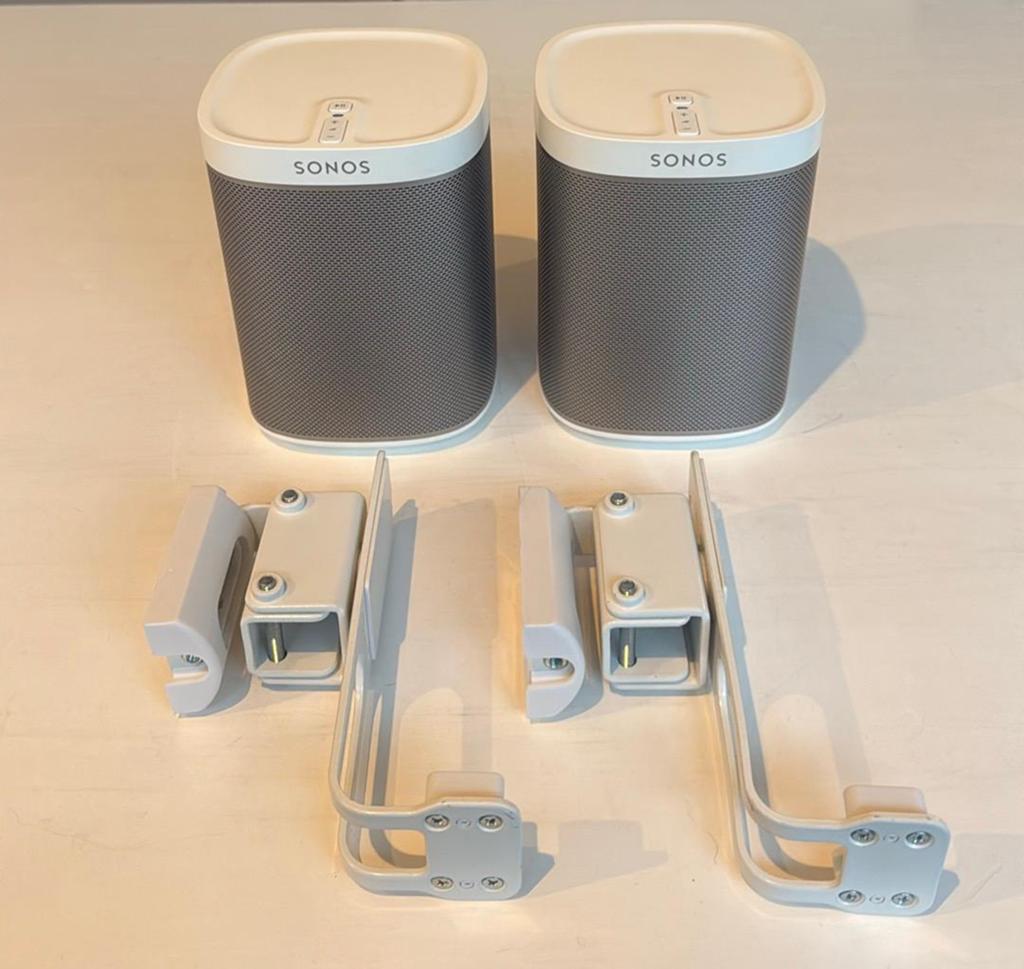 2x Sonos play 1 Wit +. Muurbeugels | Inclusief Garantie