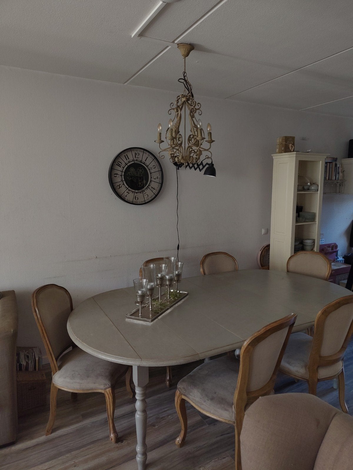 Landelijke Ovale Eettafel Uitschuifbaar 170-230, Ophalen, Gebruikt, 100 tot 150 cm, Landelijk Shabby Chic Style
