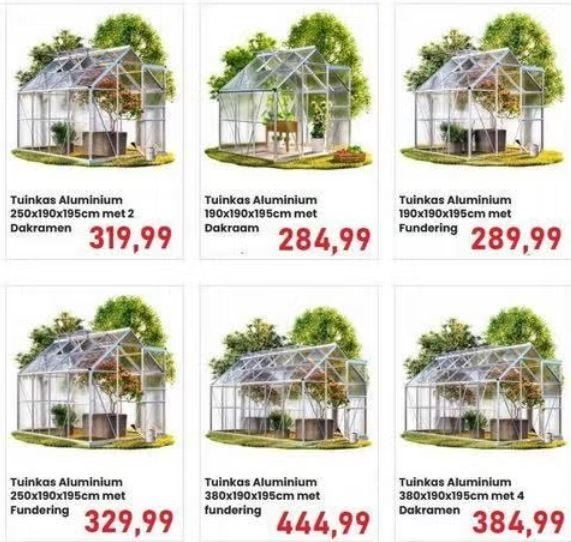 Tuinkas groentenkas hobbykas kweekkas aluminium GRATIS BZRGD, Tuin en Terras, Polycarbonaat, Verzenden, Nvt, Aluminium