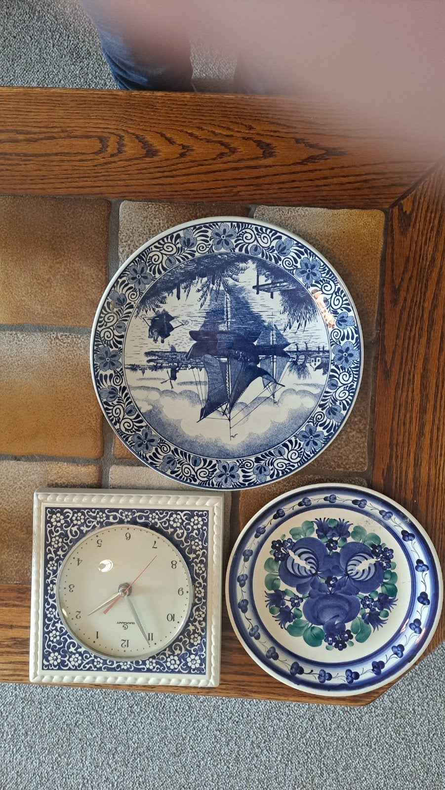Decoratieve borden en klok - Delfts blauw stijl, Ophalen of Verzenden