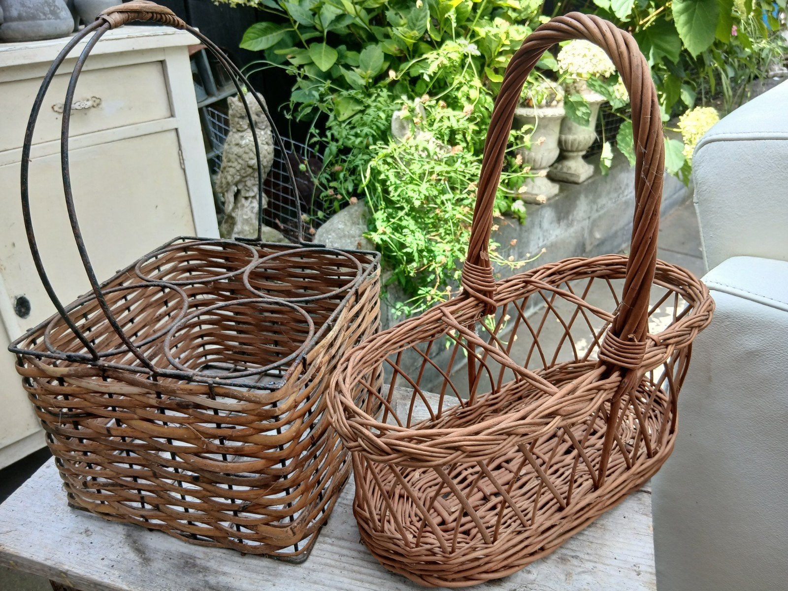 Brocante Flessenmanden, Ophalen of Verzenden, Rechthoekig, Overige materialen