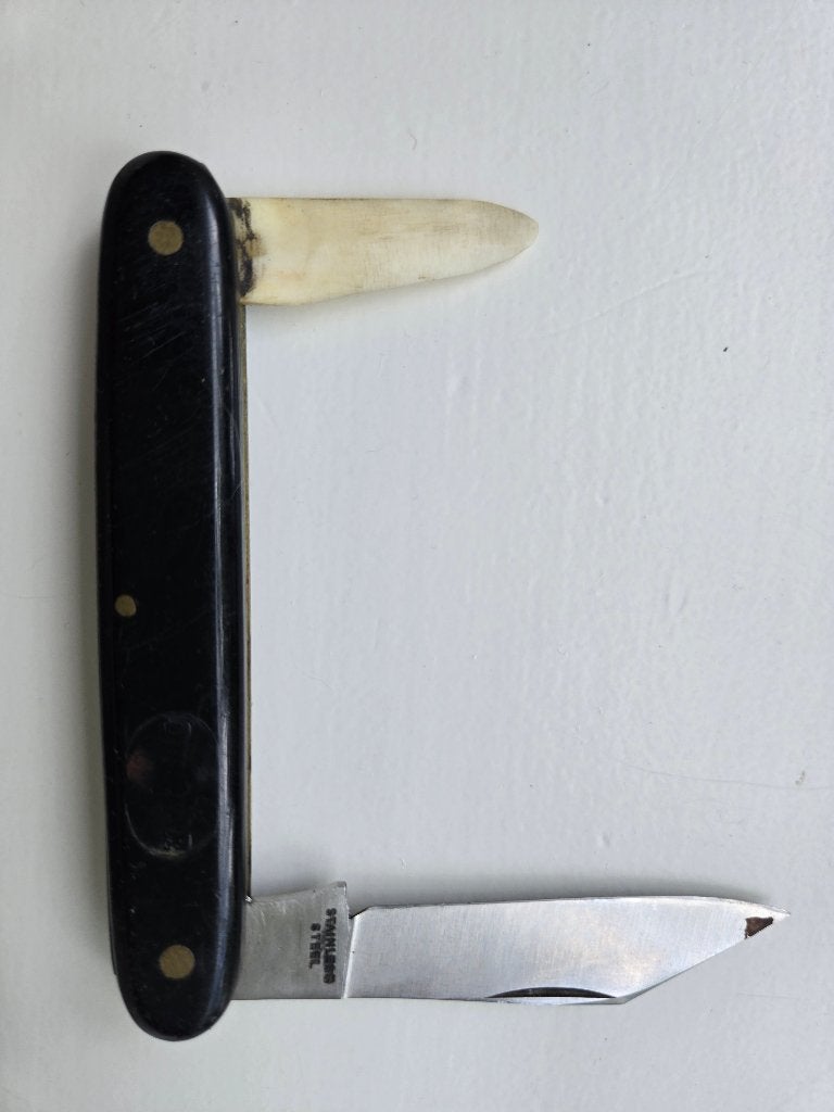 Tedion V-18 zakmes 1960 uit Solingen vintage Philips-Duphar, Ophalen of Verzenden, Gebruikt